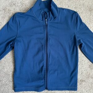 Small CRZ YOGA Womens Butterluxe Workout Jackets in French Navy.